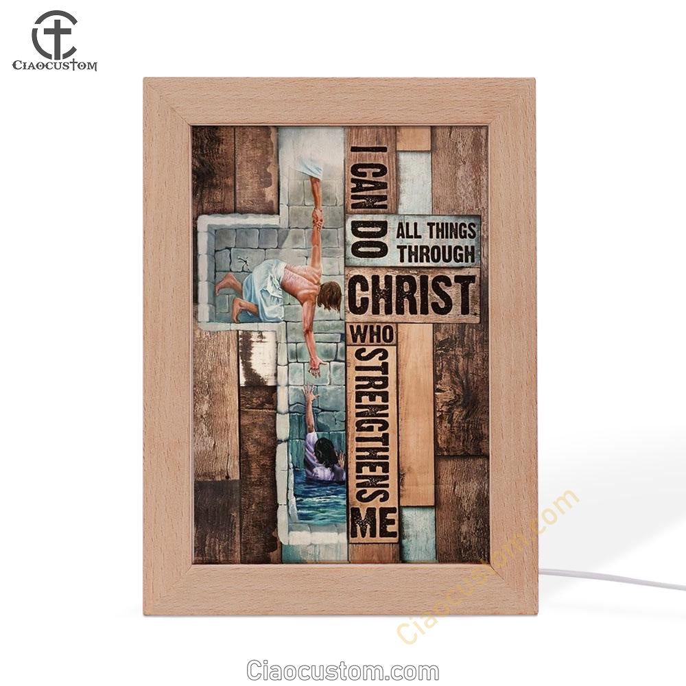 Jesus, Take My Hand, I Can Do All Things Frame Lamp