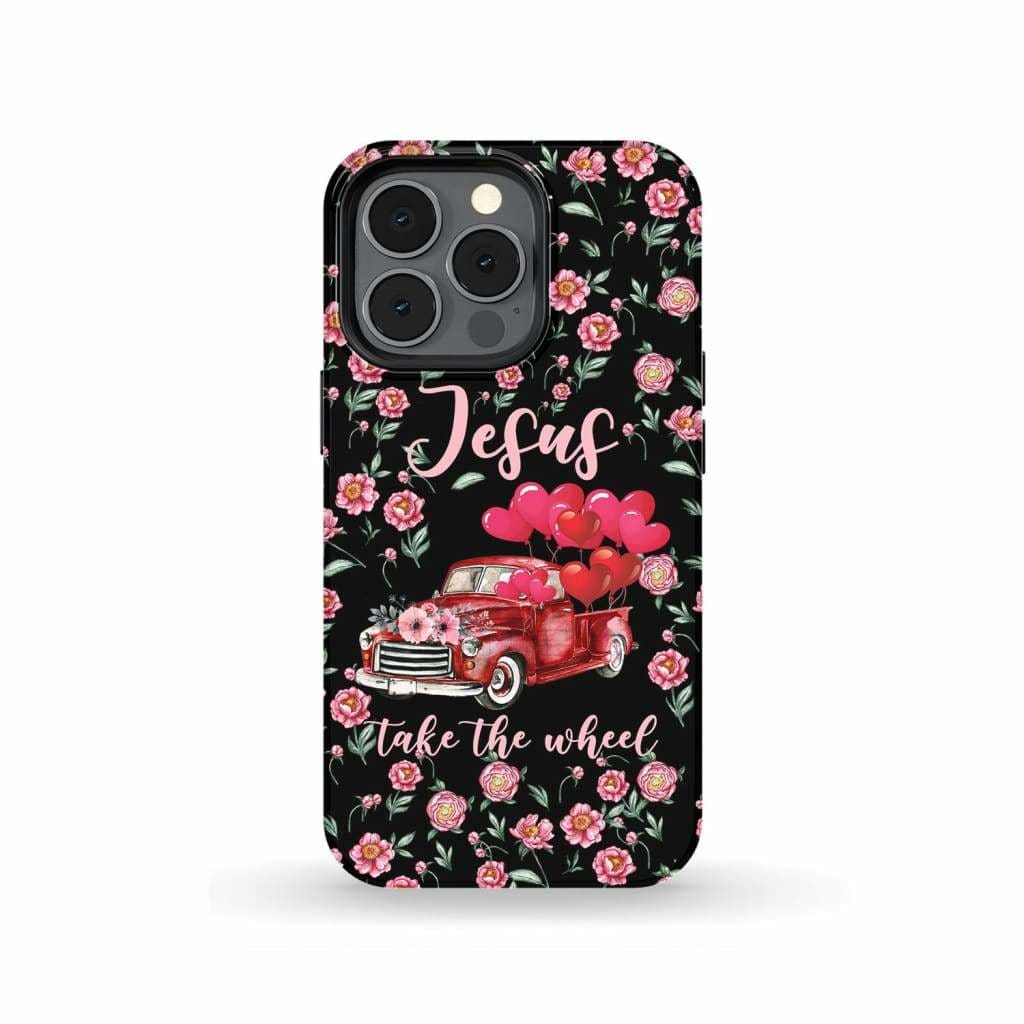 Jesus Take The Wheel Black Phone Case - Jesus Phone Cases - Inspirational Bible Scripture iPhone Cases