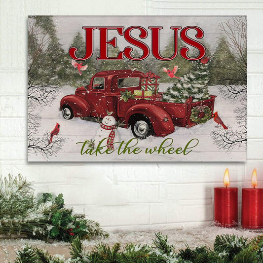 Jesus Take The Wheel Christmas Wall Art Canvas Christian Gifts - Religious Posters
