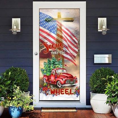 Jesus Take The Wheel Door Cover - Religious Door Decorations - Christian Home Decor