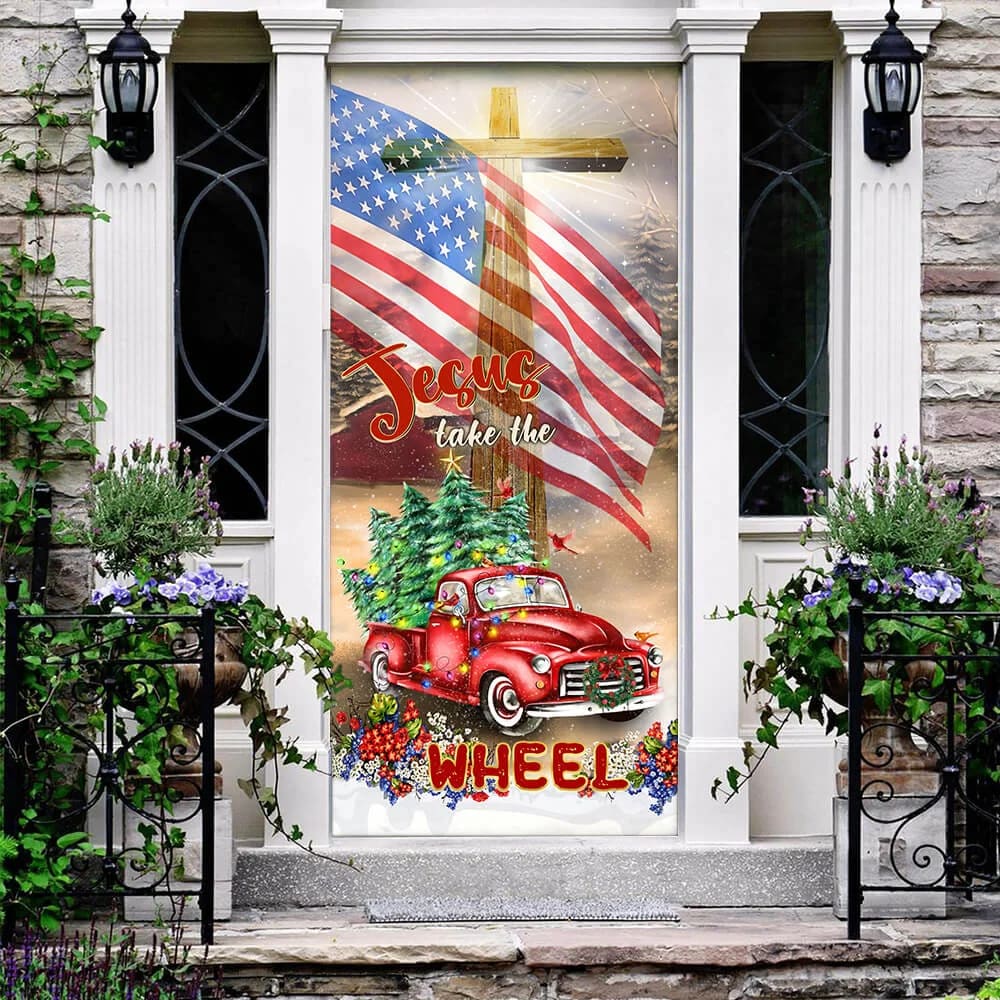 Jesus Take The Wheel Door Cover - Religious Door Decorations - Christian Home Decor