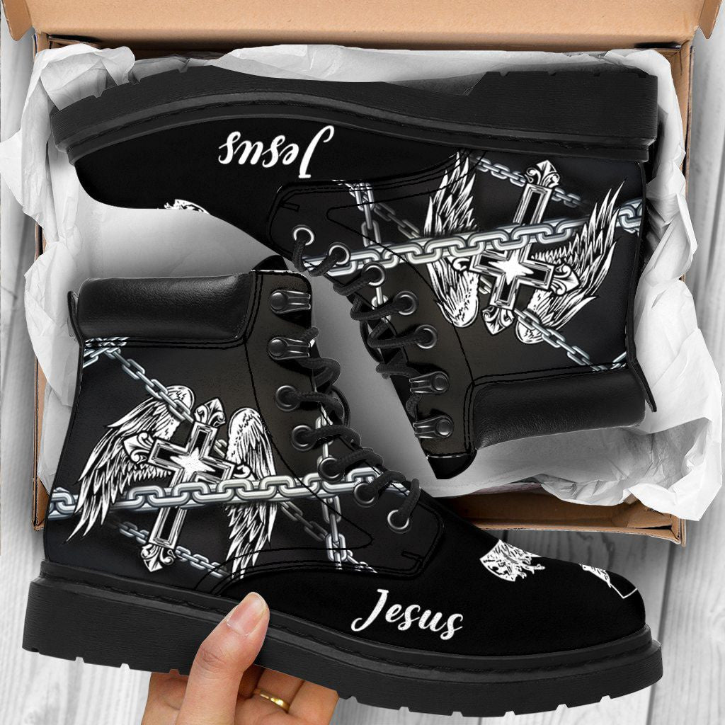 Jesus Tbl Boots Black 2 - Christian Shoes For Men And Women