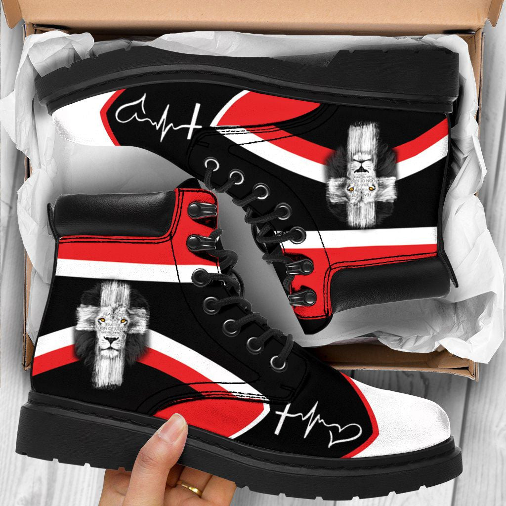 Jesus Tbl Boots Black And Red - Christian Shoes For Men And Women