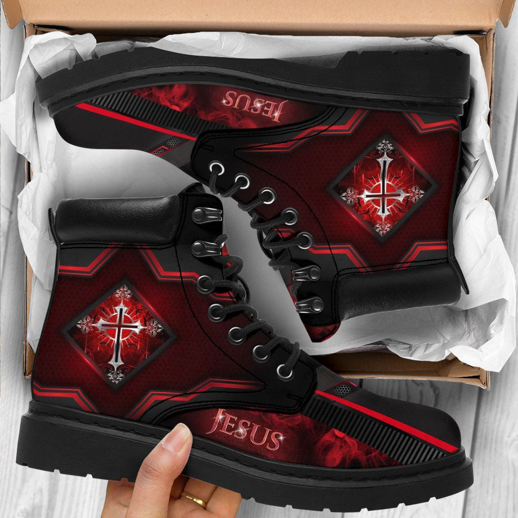 Jesus Tbl Boots Red 1 - Christian Shoes For Men And Women