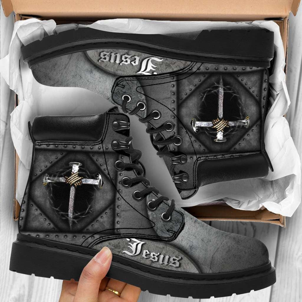 Jesus Leather Boots Sole Black - Christian Shoes For Men And Women â Ciaocustom