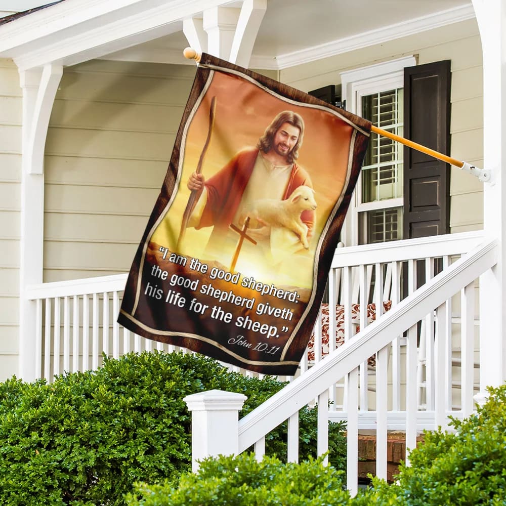 Jesus The Good Shepherd House Flag - Christian Garden Flags - Christian Flag - Religious Flags