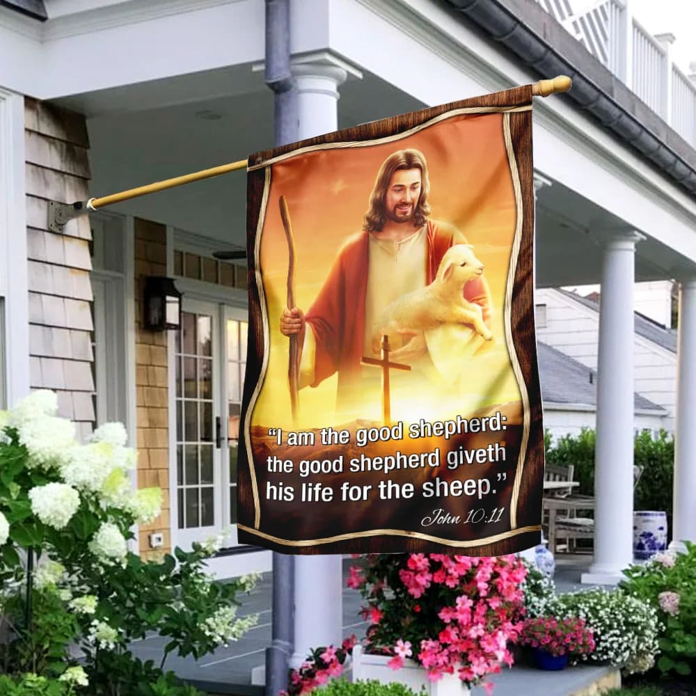 Jesus The Good Shepherd House Flag - Christian Garden Flags - Christian Flag - Religious Flags