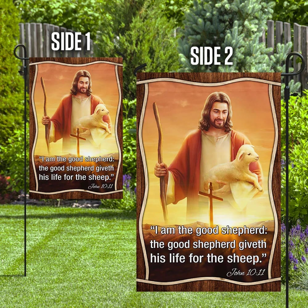 Jesus The Good Shepherd House Flag - Christian Garden Flags - Christian Flag - Religious Flags