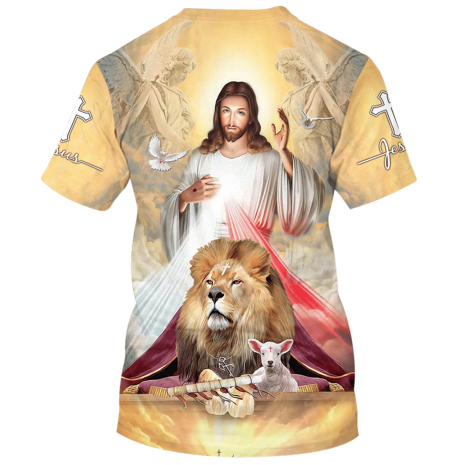Jesus The Lion And The Lamb 3d Shirts - Christian T Shirts For Men And Women