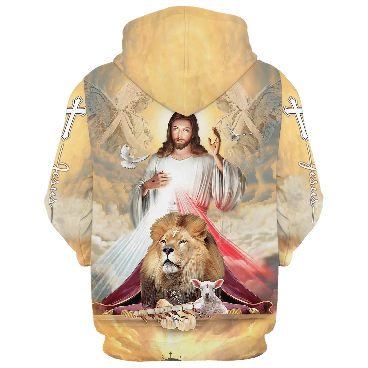 Jesus The Lion Of Judah The Lamb Of God Hoodies - Jesus Hoodie - Men & Women Christian Hoodie - 3D Printed Hoodie