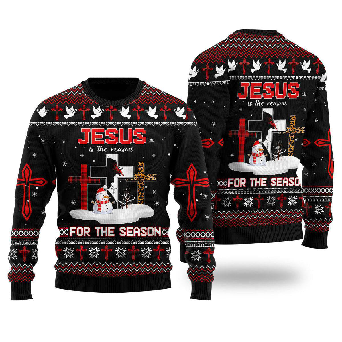 Jesus The Reasonfor The Season Ugly Christmas Sweater  For Men & Women - Jesus Christ Sweater - God Gifts Idea