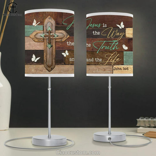Jesus The Way The Truth And The Life John 146 Table Lamp Art - Scripture Table Lamp Prints - Christian Lamp Art