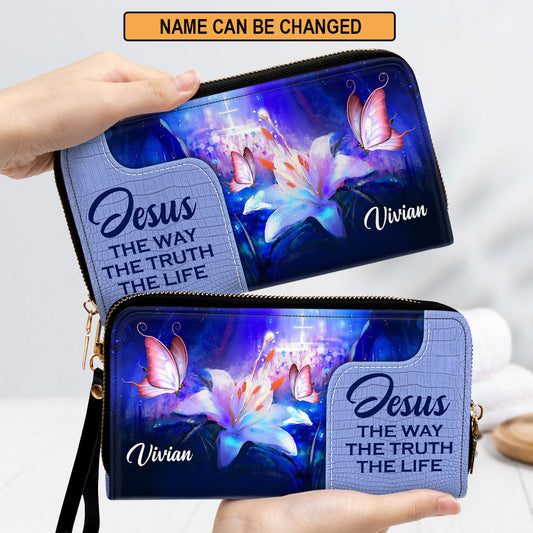 Jesus The Way The Truth The Life Clutch Purse For Women - Personalized Name - Christian Gifts For Women