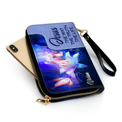 Jesus The Way The Truth The Life Clutch Purse For Women - Personalized Name - Christian Gifts For Women