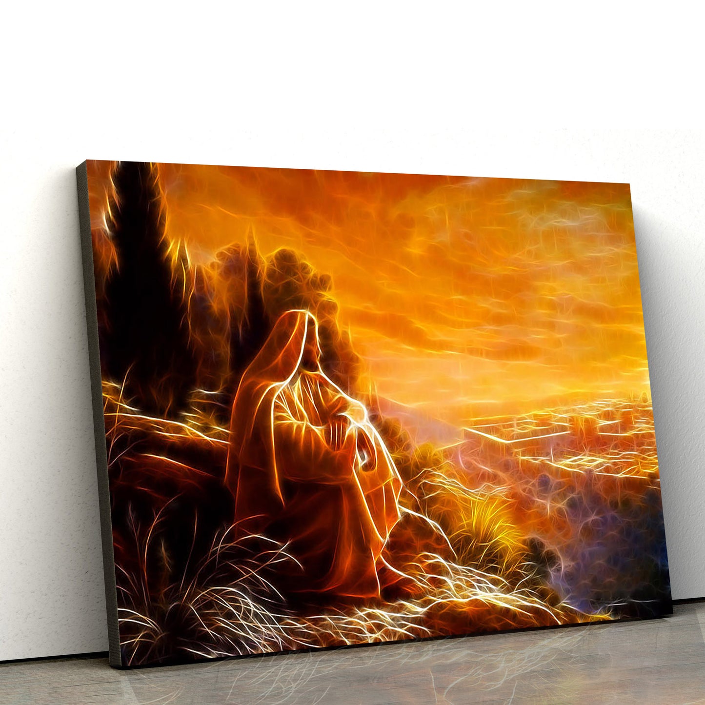 Jesus Thinking About People Canvas Pictures - Jesus Canvas Wall Art - Christian Canvas Paintings