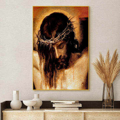 Jesus Thorn Crown Canvas Picture - Jesus Christ Canvas Art - Christian Wall Canvas