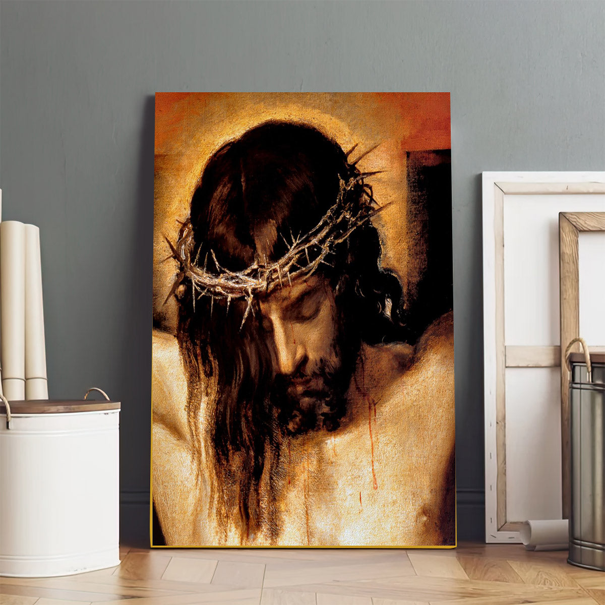 Jesus Thorn Crown Canvas Picture - Jesus Christ Canvas Art - Christian Wall Canvas