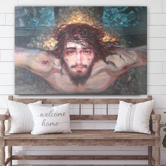 Jesus Thorns Crown Canvas Wall Art - Jesus Canvas Picture - Christian Canvas Art