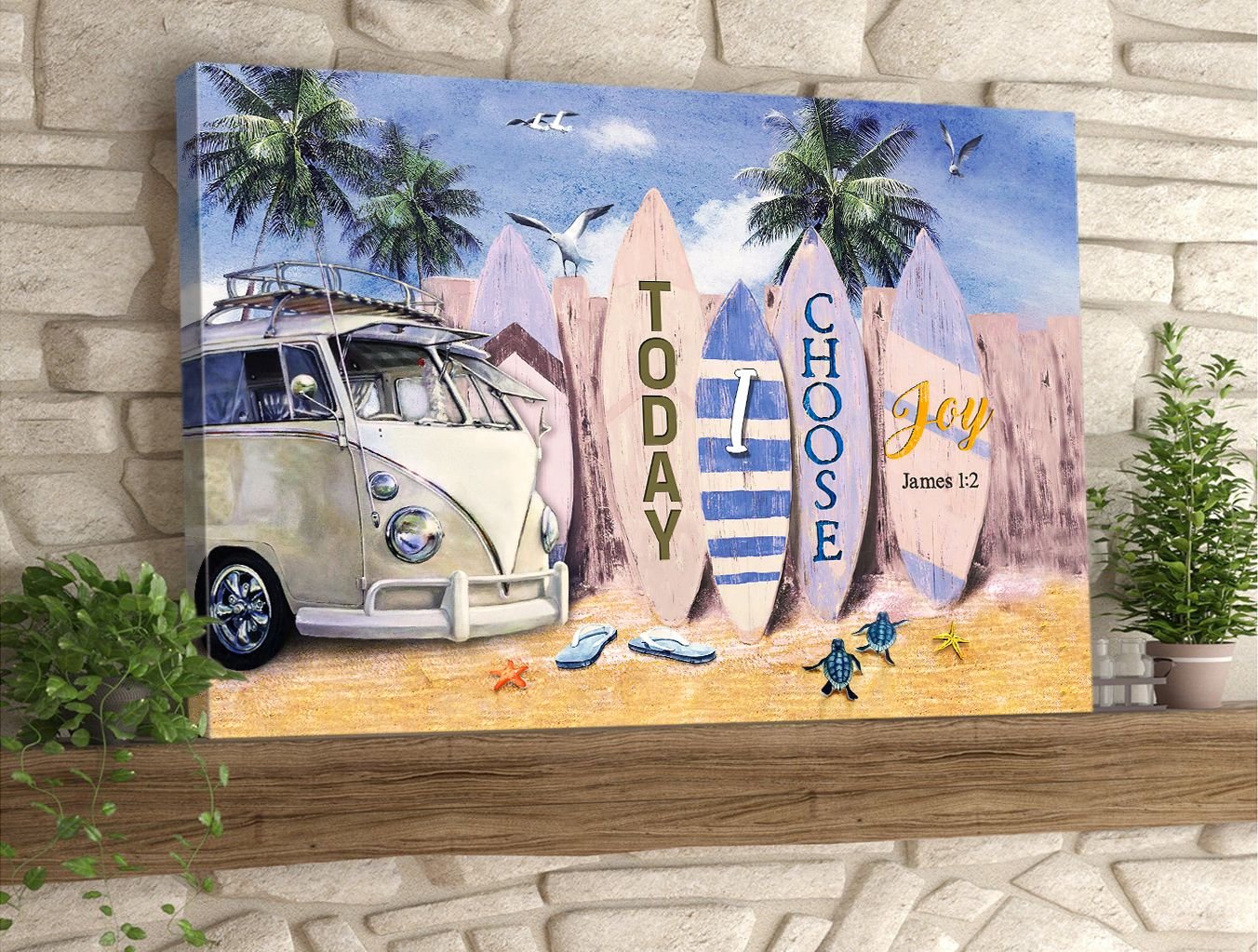 Jesus Today I Choose Joy Sand Beach Canvas Wall Art - Jesus Canvas Pictures - Christian Wall Posters