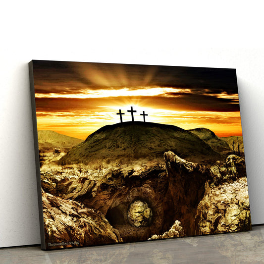Jesus Tomb 1 - Jesus Canvas Wall Art - Christian Wall Art
