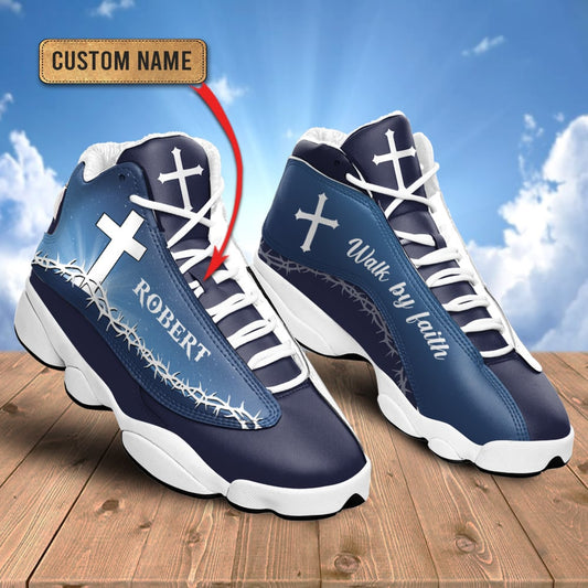 Jesus Walk By Faith Hemstitch J13 Shoes - Personalized Name Faith Shoes - Jesus Shoes