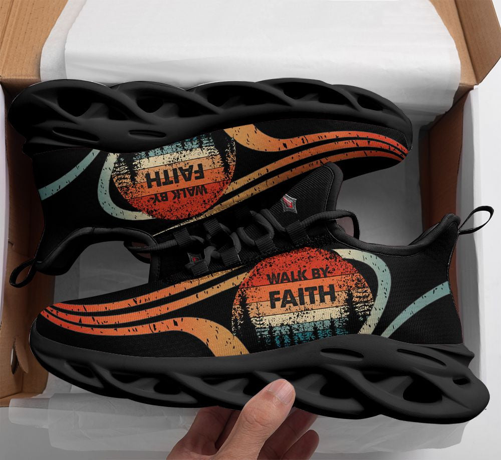 Jesus Walk By Faith Yezy Running Sneakers 1 Max Soul Shoes - Christian Shoes For Men And Women
