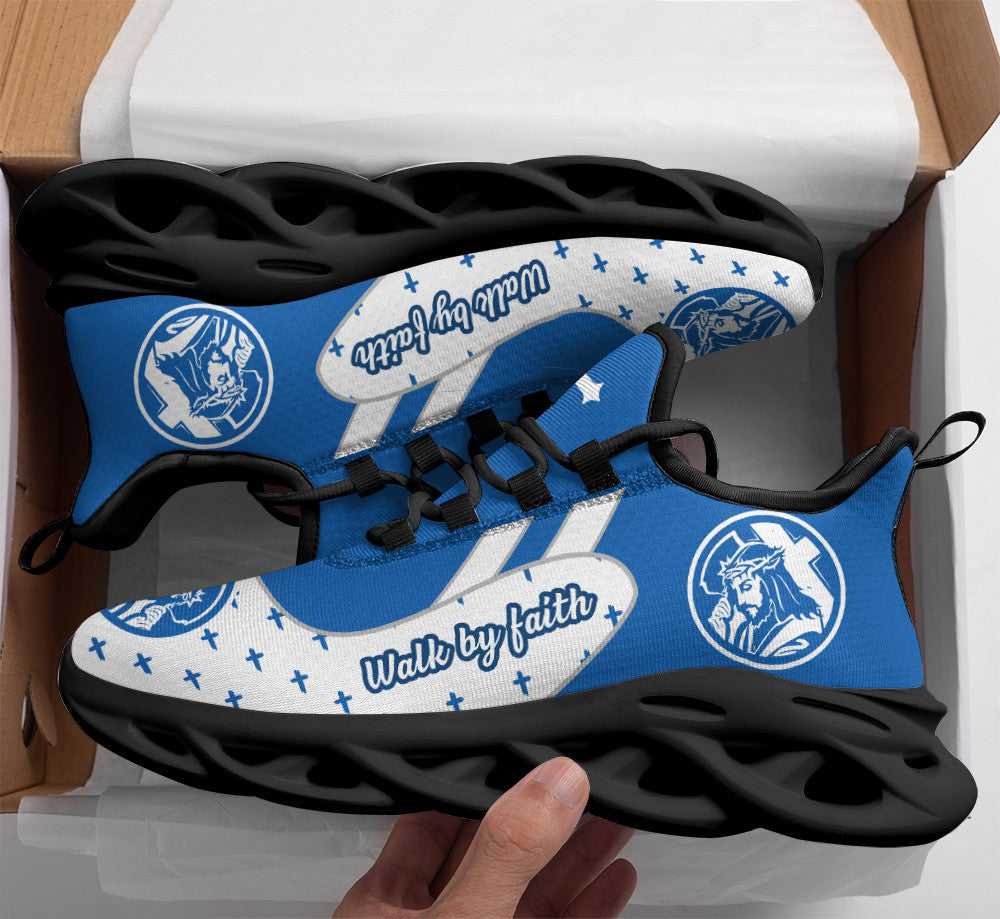 Jesus Walk By Faith Yezy Running Sneakers 3 Max Soul Shoes - Christian Shoes For Men And Women
