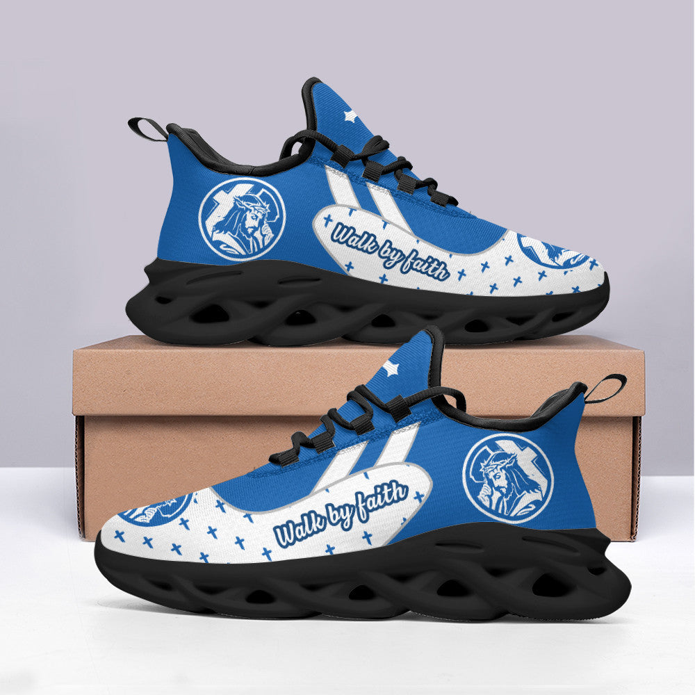 Jesus Walk By Faith Yezy Running Sneakers 3 Max Soul Shoes - Christian Shoes For Men And Women