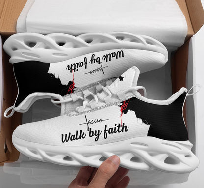 Jesus Walk By Faith Yezy Running Sneakers Max Soul Shoes - Christian Shoes For Men And Women