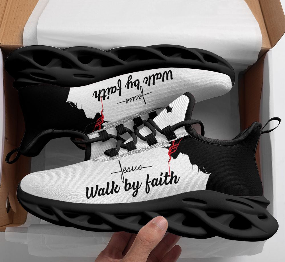 Jesus Walk By Faith Yezy Running Sneakers Max Soul Shoes - Christian Shoes For Men And Women