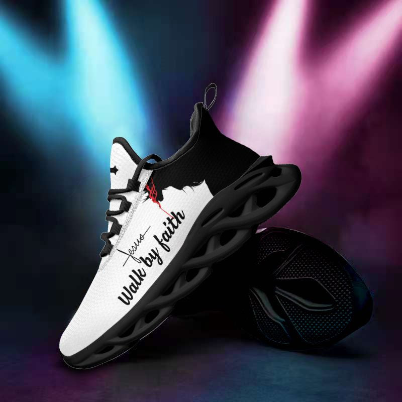 Jesus Walk By Faith Yezy Running Sneakers Max Soul Shoes - Christian Shoes For Men And Women