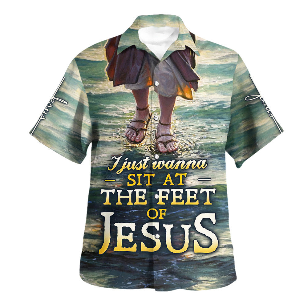 Jesus Walk On The Water The Feet Of Jesus Hawaiian Shirt - Christian Hawaiian Shirt - Religious Hawaiian Shirts