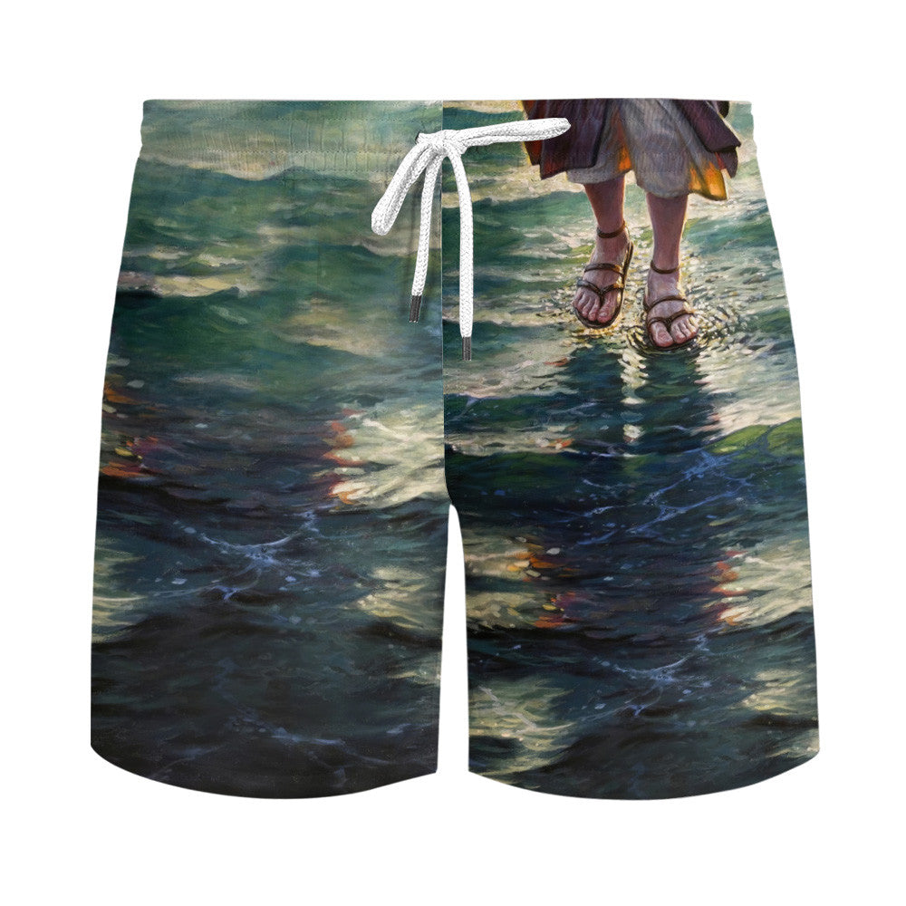 Jesus Walk On The Water The Feet Of Jesus Hawaiian Shirt - Christian Hawaiian Shirt - Religious Hawaiian Shirts