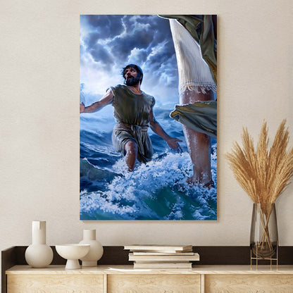 Jesus Walk On Water Canvas Picture - Jesus Christ Canvas Art - Christian Wall Canvas