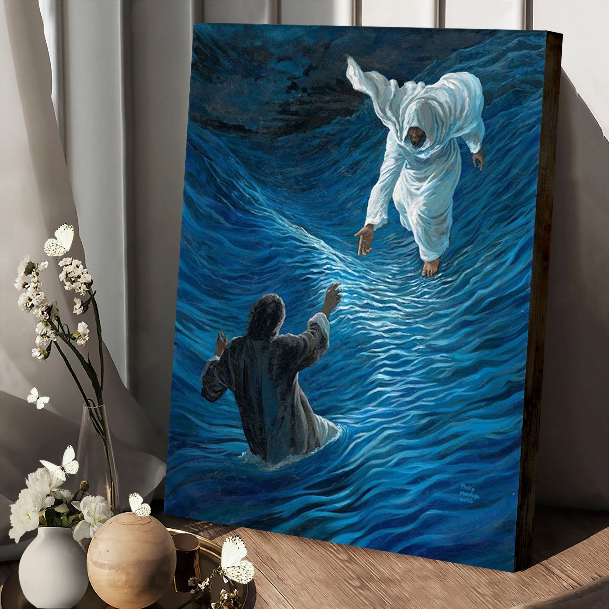 Jesus Walk On Water Canvas Wall Art - Jesus Christ Canvas - Christian Wall Art