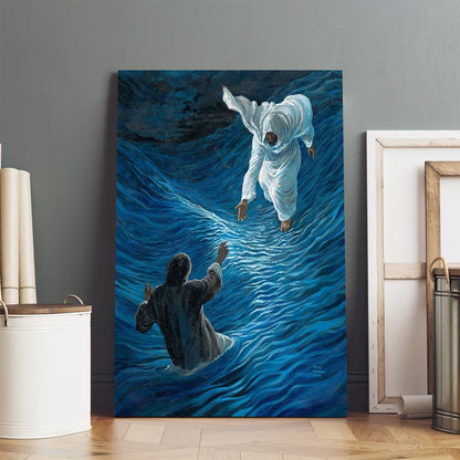 Jesus Walk On Water Canvas Wall Art - Jesus Christ Canvas - Christian Wall Art