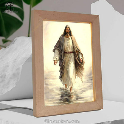 Jesus Walk On Water Frame Lamp Pictures - Jesus Art Prints - Jesus Art - Christian Home Decor