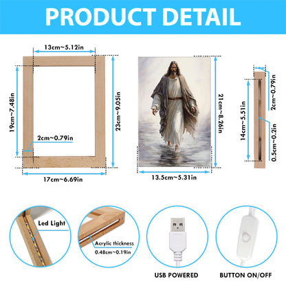 Jesus Walk On Water Frame Lamp Pictures - Jesus Art Prints - Jesus Art - Christian Home Decor