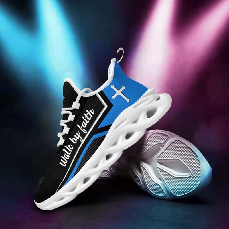 Jesus Walk Red By Faith Yezy Running Sneakers Max Soul Shoes - Christian Shoes For Men And Women
