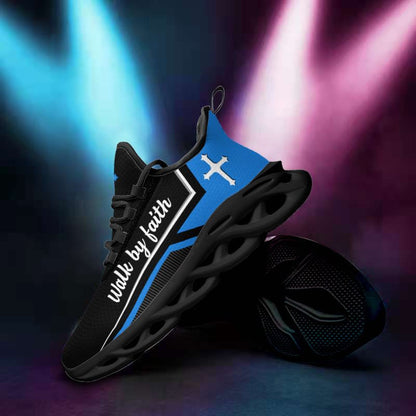 Jesus Walk Red By Faith Yezy Running Sneakers Max Soul Shoes - Christian Shoes For Men And Women