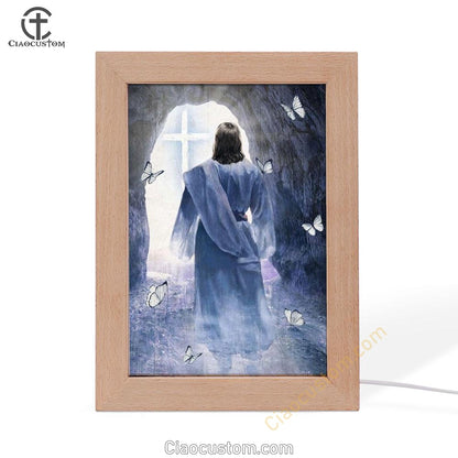 Jesus Walking, Butterfly, Path To Heaven, Cave Painting Frame Lamp