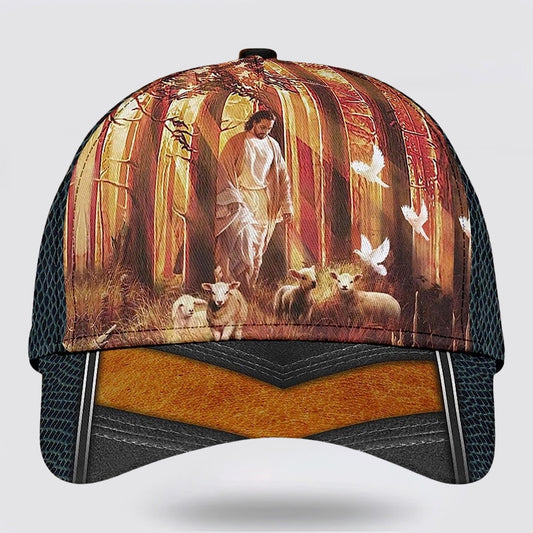 Jesus Walking In Forest With Lamb Classic Hat All Over Print - Christian Hats for Men and Women