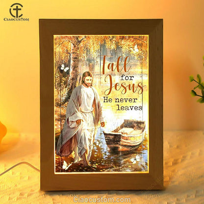 Jesus Walking On The Water, Beautiful Lake, Fall For Jesus Frame Lamp