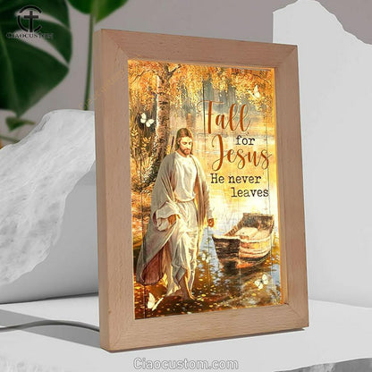 Jesus Walking On The Water, Beautiful Lake, Fall For Jesus Frame Lamp