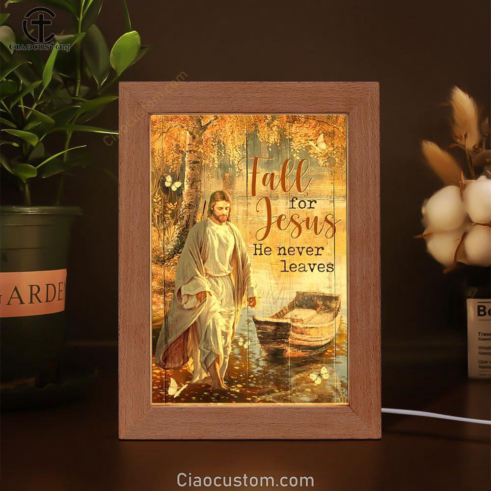 Jesus Walking On The Water, Beautiful Lake, Fall For Jesus Frame Lamp