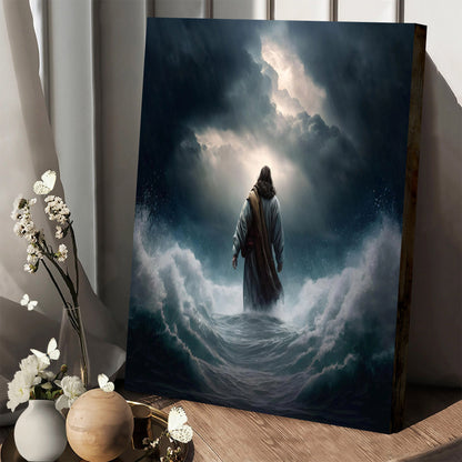 Jesus Walking On The Water During The Storm Canvas - Canvas Pictures - Jesus Canvas Art - Christian Wall Art