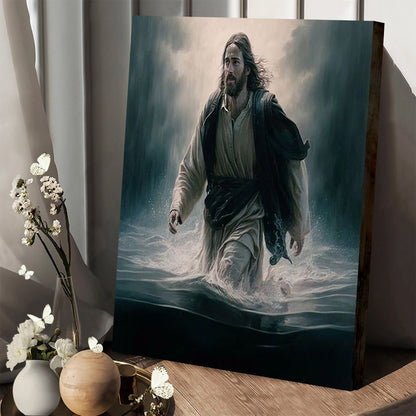 Jesus Walking On Water Canvas Prints - Jesus Christ Art - Christian Canvas Wall Decor