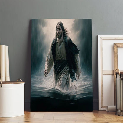 Jesus Walking On Water Canvas Prints - Jesus Christ Art - Christian Canvas Wall Decor