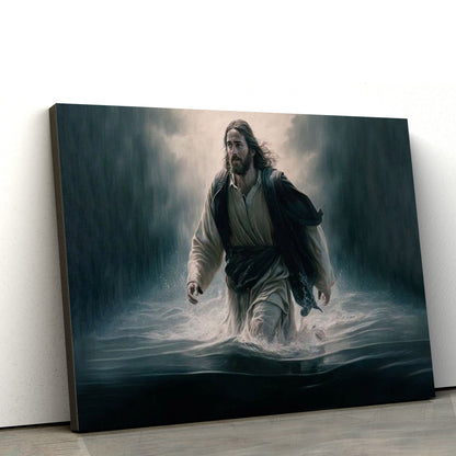 Jesus Walking On Water Canvas Wall Art - Jesus Canvas Picture - Christian Canvas Art