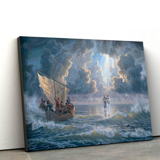 Jesus Walking On Water Framed Jesus Christ Framed - Jesus Canvas Pictures - Christian Wall Art